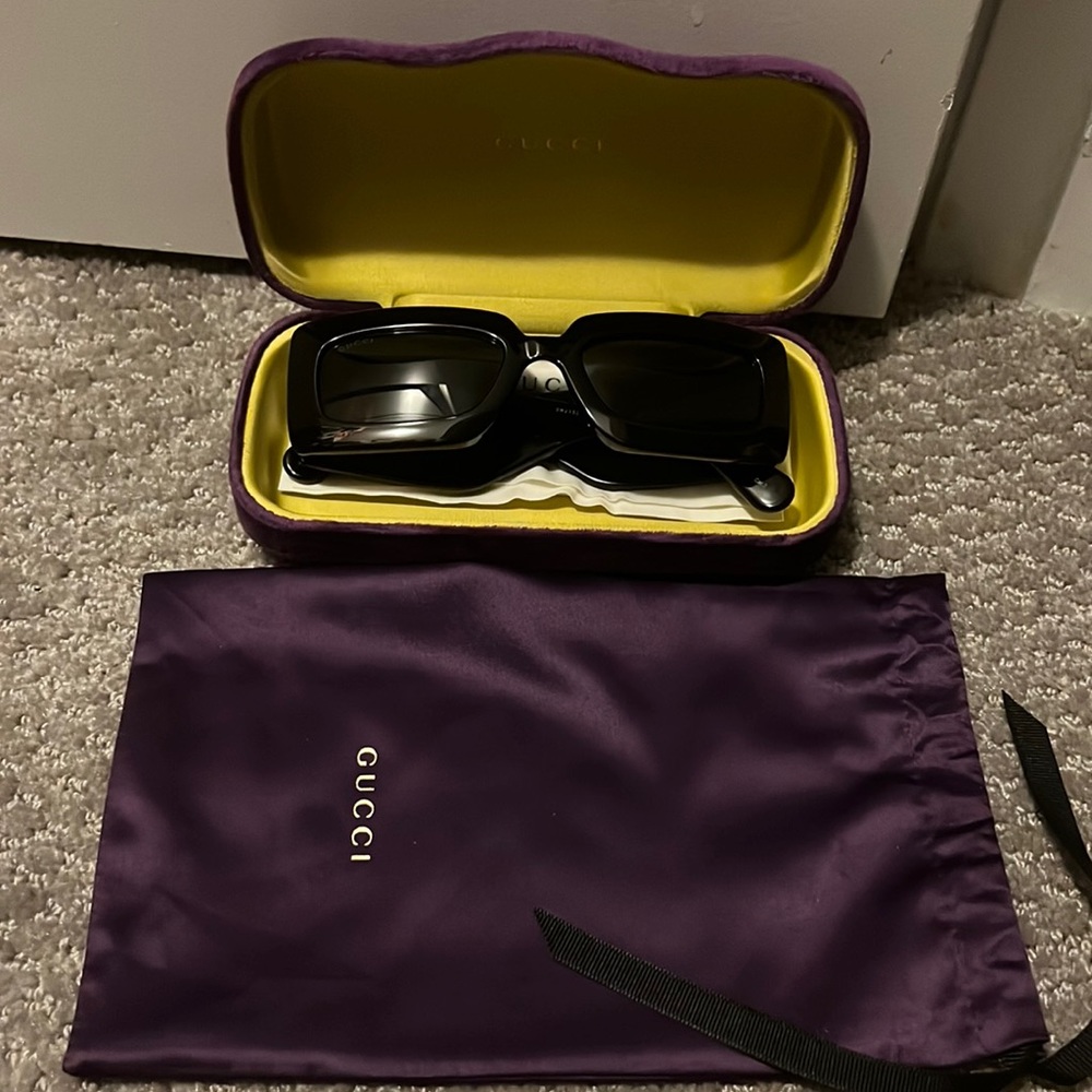 Gucci Oversized Rectangular Acetate Sunglasses
